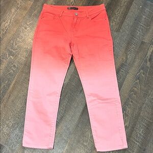 Levi's Women's Jeans Mid-Rise Skinny Colored Stretch Ombre Coral Pink Size 10 30